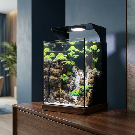 אקווריום מפל ג׳ונגל - מערכת מים חיה בעיצוב עוצר נשימה